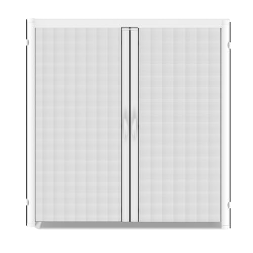 French Retractable Screen Door (Double Doorways) - Made-to-Size & Customizable Retractable Screen Doors for French Doors Full-Length Magnetic Closure Seals - Milano 200 White