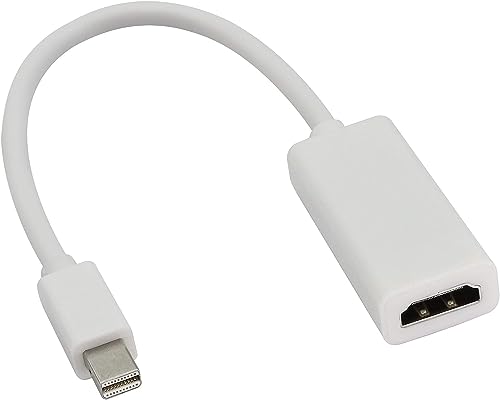 zdyCGTime Câble Thunderbolt vers HDMI,Adaptateur Mini DisplayPort Mâle vers HDMI Femelle,Compatible avec Portable,TV,Moniteur,projecteur et Plus Encore.(Blanc)