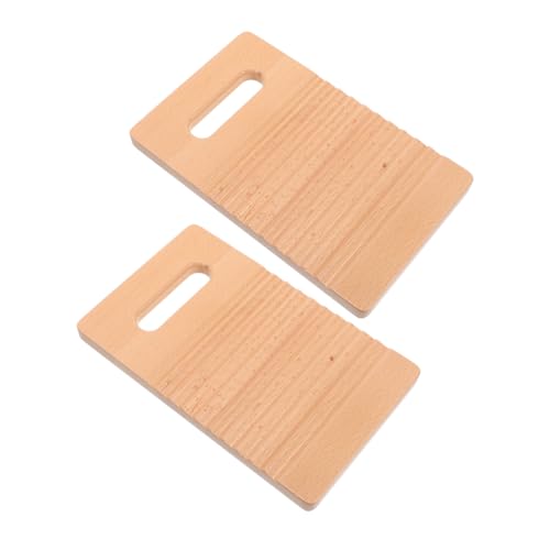 Parliky 2pcs Kids Mini Washboard Hand Washing Clothes Toy Montessori Educational Beech Laundry Scrub Board