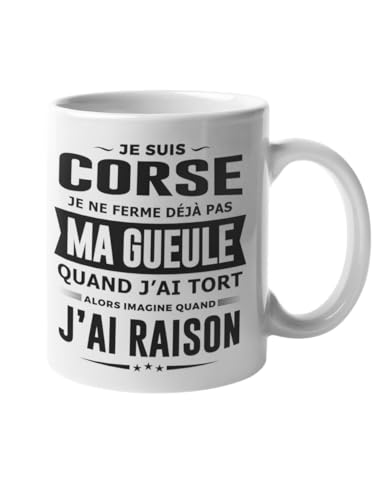 Mug Corse je ne ferme pas ma gueule - Cadeau Original Corse – Idée Cadeau Anniversaire, Noël, Fêtes – Tasse Corsica 330 ml céramique - Cadeaux Corse...