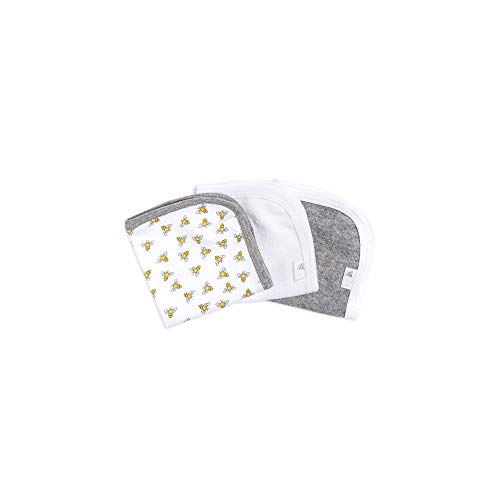 Image of Burt's Bees Baby Infant Washcloths, 100% Organic Cotton, Soft and Super Absorbent Knit Terry Wash Cloth - 3 Pack Set