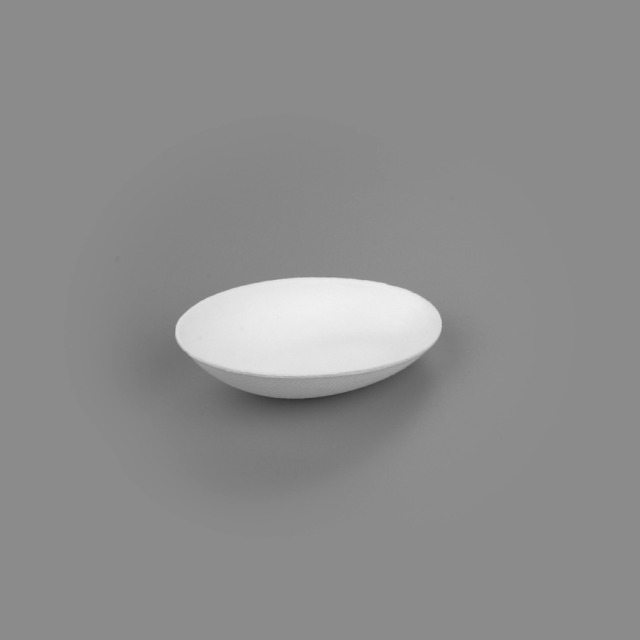 Restaurantware Pulp Safe No PFAS Added 3.2 x 2.1 Inch Tasting Dishes 100 Disposable Dishes - Home Compostable Microwavable And Freezable White Bagasse Food Dishes Egg Shape For Appetizers