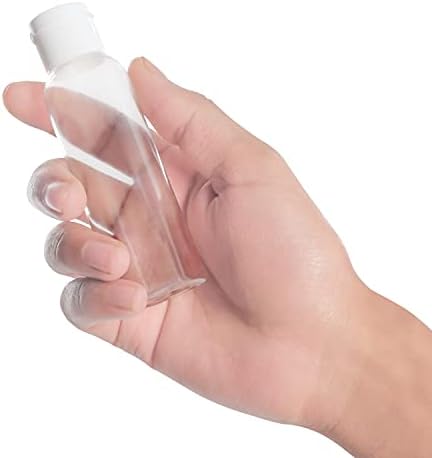 Belle Vous Clear Plastic Flip Cap Refillable Bottles (30 Pack) - 60ml / 2oz Liquid Containers - Reusable Empty Squeeze Cosmetic Bottles for Travel, Toner, Lotion, Conditioner, Toiletries, and Shampoo
