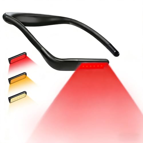 Finezeal 630nm Red Neck Reading Light - Zero Blue Light Rechargeable Dimmable Portable LED Red Neck Book Lamp for Reading Crafts Knitting Crochet at Night Ideal Gift for Readers and Craft Lovers