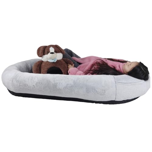 Quxxuol ���x�b�h �t���A�\�t�@ �܂肽���݌^���x�b�h �r�[�Y�N�b�V���� ����^ �L���X�y�[�X �􂦂� �������� �_�炩�� ���ړI �y�b�g�Ɛl�Ԃ̗����ɓK���Ă��܂� (180*115*30cm,�O���[)