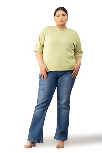 Image of CUPID Women Plus Size Cotton Round Neck Half Sleeve Casual T-Shirt, Sleep, Night, Yoga, Daily Gym n Lounge Wear a Short Tee n Top for Ladies