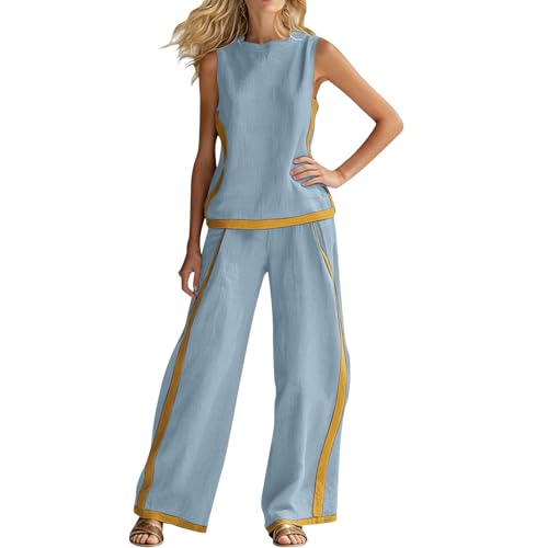 Survêtement de jogging en lin femme pantalon et haut bohème printemps
