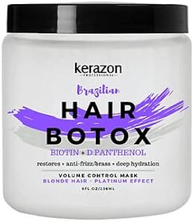 KERAZON Blonde Brazilian Hair Botox Treatment Purple Mask Platinum Effect & Silver Hair Providing Smoothing, Deep Hydratio...