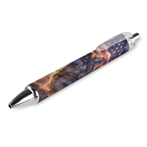 Bolígrafo retráctil para oficina con diseño de la bandera americana, pack de 4 piezas