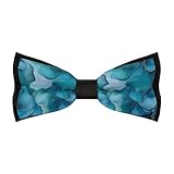 GVYGVY Clip On Bow Ties for Men - Ocean Marble Texture Print Adjustable Business Tuxedo Bowtie for Party Wedding