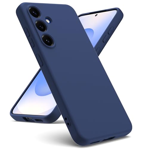 Oududianzi - Cover per Samsung Galaxy S25 FE 5G, Custodia Silicone Liquido, Interno in Microfibra Morbida, Protezione Antiurto Resistente - Blu Notte