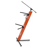 Fat Toad Professional 2-Tier Column Keyboard Stand with Mic Boom Arm Adapter | Double Sliding Electronic Piano Tower Mount Platform | Holder for Digital Turntable, DJ Audio Gear, Studio Synthesizer