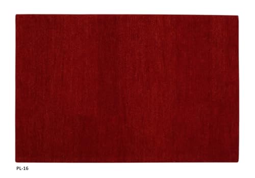 Fatto da WAWA Teppich Gabbeh Tappeto 100% lana rosso tinta unita 120 x 180 cm fatto a mano PL16