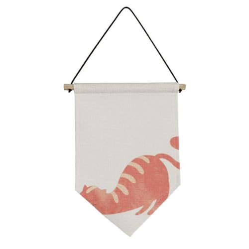 Drapeau sur toile aquarelle chat gras pour apporter de la joie à la maison