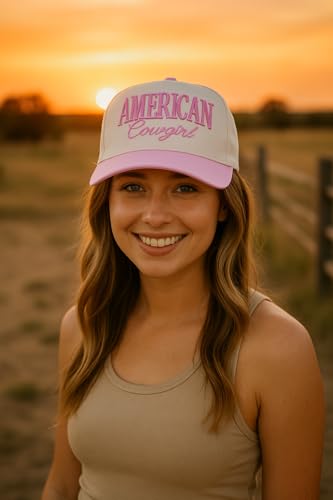 Image of Country Trucker Hat - Western Snapback Baseball Cap - Vintage Embroidered Hat for Men & Women