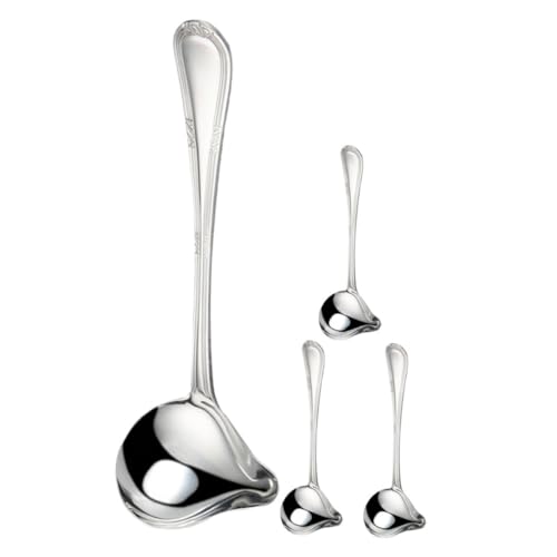 Cabilock 4piezas Cuchara Para Salsa Pequeña De Acero Inoxidable Juego De Cucharas De Cocina Con Mango Para Servir Fácilmente Para Cocinas Domésticas y Restaurantes