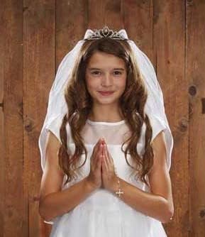 Crystal Tiara First Communion Veil