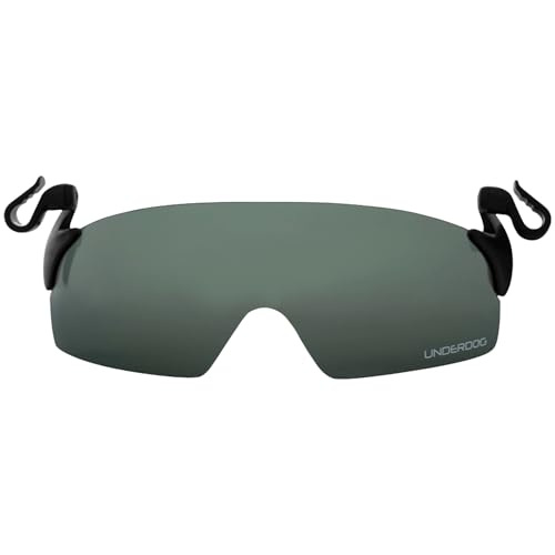 UNDERDOG Rocky Hat Clip-On Sunglasses Polarized Shield Lens Shades for Cap Brim UV400 Lens Lightweight Glare Reduction for Golfing Running Hiking and Outdoors Slim Fit Green