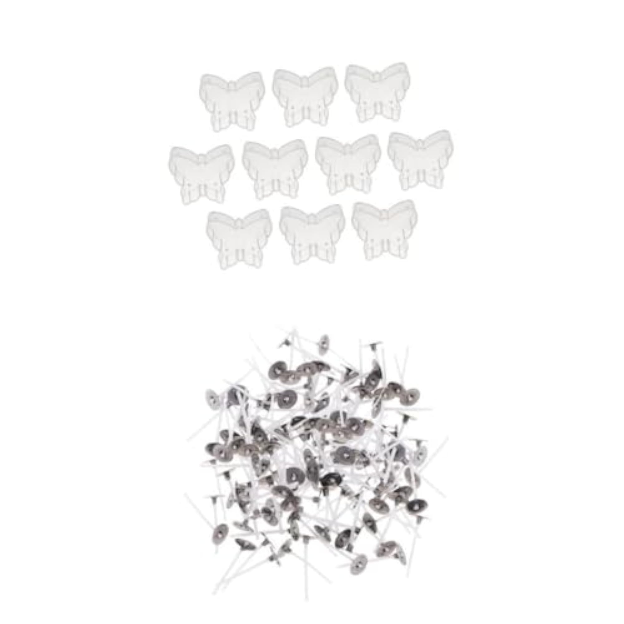 200Pcs Pre-Waxed Candle Wick and 10Pcs Pp Butterfly Tealight Empty Cup