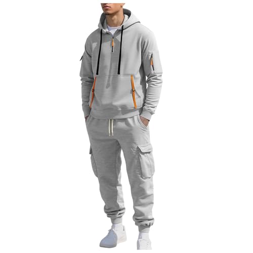 ジャージ メンズ 上下セット スウェット 無地 裏起毛 トレーナー 大きいサイズ ゆったり パーカー 防寒 防風 フード付き 厚手 あたたかい トラックスーツ シンプル スウェットパンツ かっこいい 通勤 通学 冬服(2XL,ライトグレー)