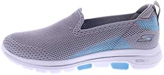 Skechers Women's GO Walk 5 - PRIZED Shoe, Gray/Blue, 10 M US