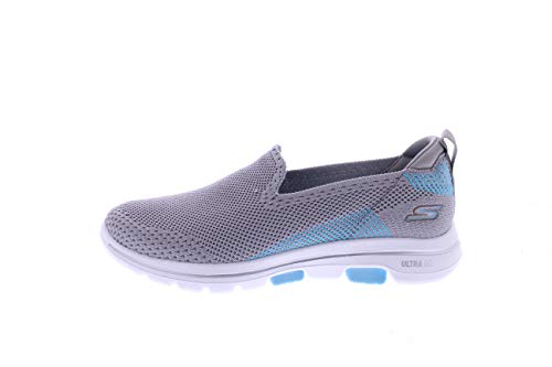 Skechers Women's GO Walk 5 - PRIZED Shoe, Gray/Blue, 10 M US