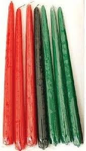 Kwanzaa Candle Set (Red, Black, Green) 10” Candles