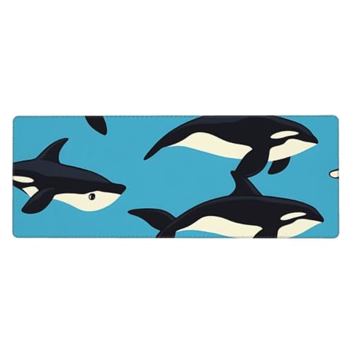Tapis de souris de jeu dauphin 80x30 cm en caoutchouc pour bureau