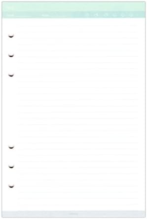 6 Holes Lined Planner Refills, Filler Paper, Match for A5 6-Holes Ring Binders/Planners Notebook/School Stationery, 40 Sheets/Set (A5, Ruled)