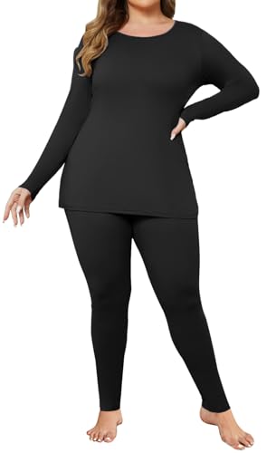 Plus Size Thermal Underwear for Women Lightweight Long Johns Base Layer Set - image 1