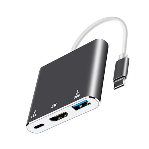 Convertidor de tipo C a HDMIS, adaptador USB C a HDMIS, salida de video 4K y dispositivos de carga rápida tipo C Hub