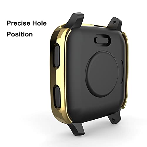 2 Packs Hard Pc Case Compatible With Garmin Venu Sq Screen Protector Built In 9H Tempered Glass, Nahai Full Cover Bumper All Around Anti-Scratch Shell For Garmin Venu Sq Music Smartwatch, Clear/Clear #TOP4