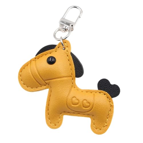 Trendy Small Equine Keychain Soft Leather Texture Hanging Pendant Great for Couples Loved People and Fashion Enthusiasts Leather