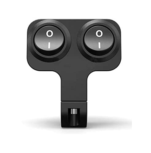 Handlebar Dual On/Off Button CNC Metal Switch12V with Dual Button (1.Pcs, Black)-image-18