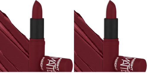 Image of INSIGHT Matte Lipstick | Soft Matte Finish | Highly Pigmented Formula | Ultra Creamy | Intense Color Payoff | Fade-Proof Lipstick | MERRY BERRY-4.2g (Pack of 2)