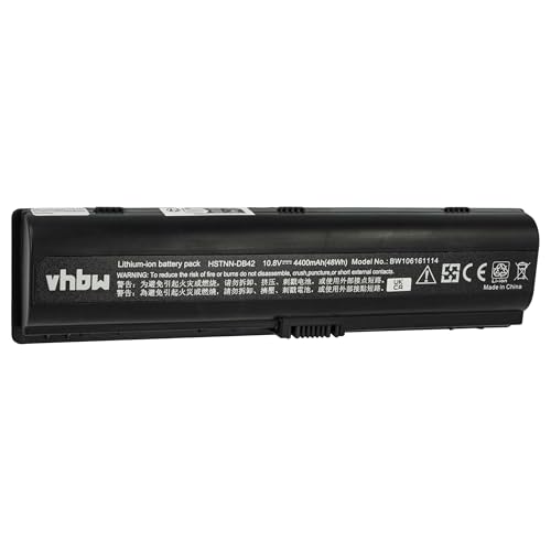 vhbw Batería Compatible con HP Pavilion DV2001XX, DV2000Z, DV2001TX, DV20001TU, DV2000T, DV2000 Notebook (4400 mAh, 10,8 V, Li Ion)