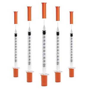 U-100 1cc 31g 5/16″ (8mm) Syringes, Individually Wrapped Pack of 20