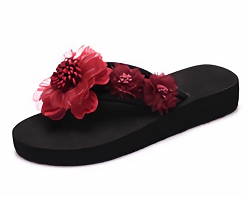 Beach Sandals for Woman Floral Platform Wedge