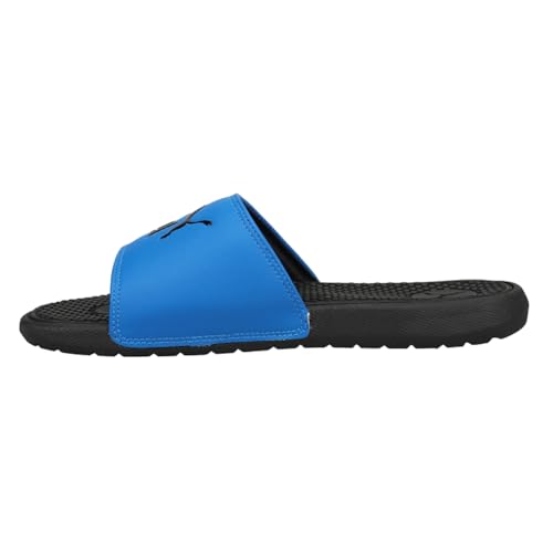 PUMA PUMA Cool Cat Slide Sandal, Black-Future Blue, 4 US Unisex Big Kid