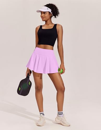 Image of PINSPARK Womens Tennis Skirt Pleated Athletic Skirts with Pockets Shorts High Waisted Golf Skort for Workout Pickleball