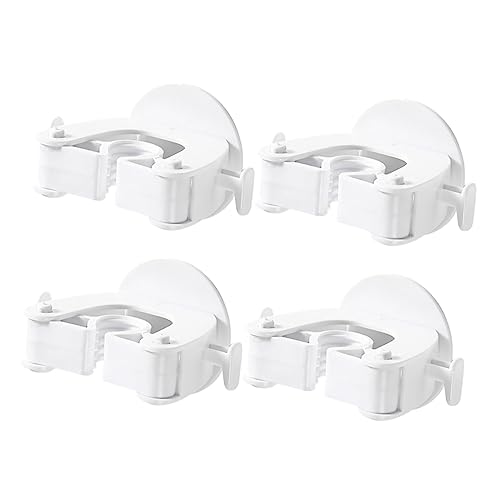 SOLUSTRE 4Pcs Wall Mounted Mop Holder Traceless Broom Organizer with Slip Design Punch Mop Clips for Bathroom Kitchen Garage and Practical Storage
