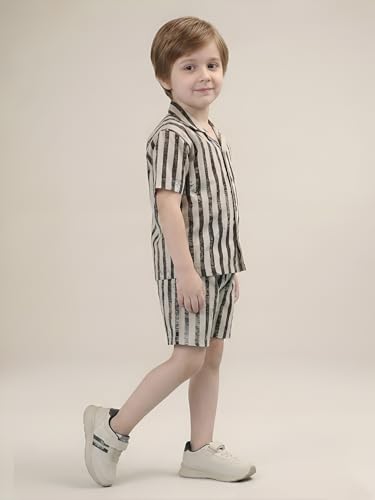 Image of POLKA TOTS 100% Cotton Half Sleeve Shirt and Shorts Combo for Boys | Co-Ord Set for Kids | Summer Wear Dress for Toddlers | Breathable & Skin-Friendly Boys Clothes | Trendy Summer Outfit & Beach Wear