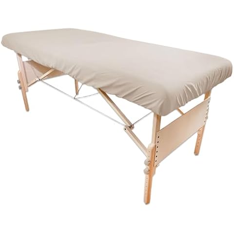Body Linen Simplicity Poly Cotton Massage Table Fitted Sheets - 180 Thread Count. Roomy Fit for Tables 28-32 inches Wide, Soft and Durable. Available in White, Natural and Gray. (Natural 1 Pack) Cover