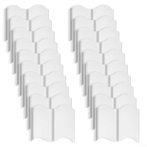 Qualoramall Paquete de 20 bordes de jardín, valla flexible para césped, decoración de cama de flores, material PP, diseño entrelazado, fácil de instalar, blanco, rojo, verde, negro, 314 cm en total
