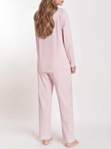 Image of Latuza Women's Petite Cotton Pajama Set Striped Button Down Pjs
