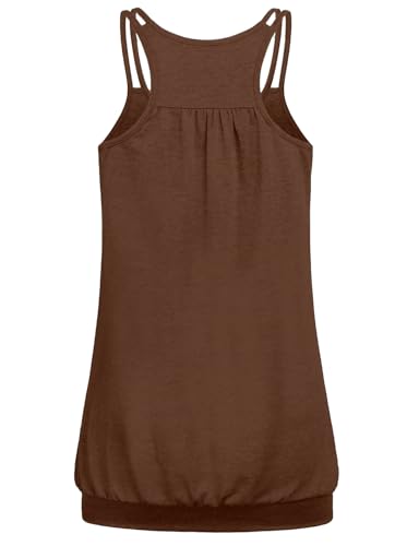 Image of Blevonh Women's Scoop Neck Spaghetti Strap Racerback Workout Cami Tank Tops