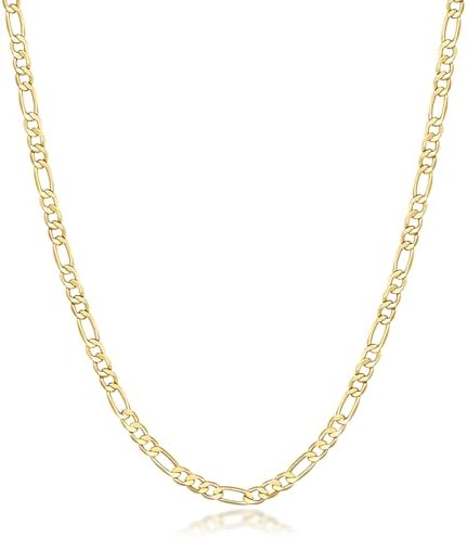 PPRLIFE Gold Necklace For Women 3.2mm Wide Figora Chain 14K Gold Necklace Beauty In Simplicity Jewelry For Women Neutral Design Necklaces For Mens Necklaces Chain 16-30
