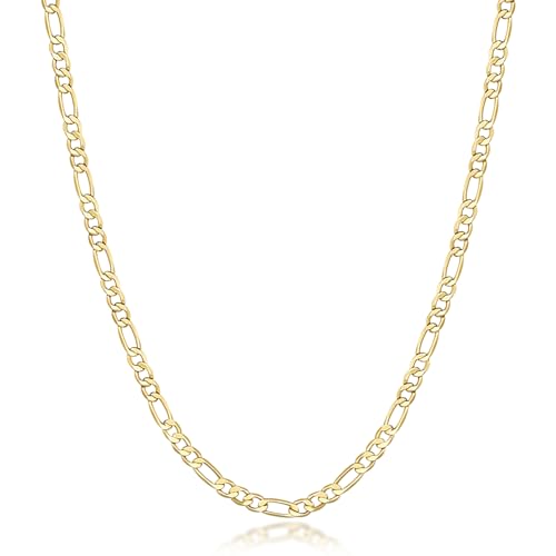 PPRLIFE Gold Necklace For Women 3.2mm Wide Figora Chain 14K Gold Necklace Beauty In Simplicity Jewelry For Women Neutral Design Necklaces For Mens Necklaces Chain 16-30