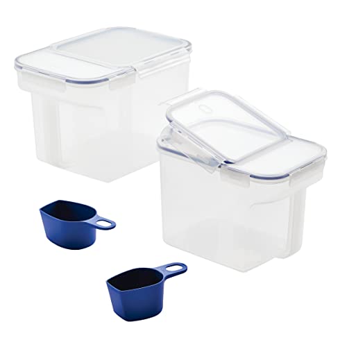 LocknLock Easy Essentials Food Storage Container and Scoop Set/Food Storage Bin Set, BPA-free/Dishwasher Safe, 4 Piece - Clear by LocknLock - Used condition - US$28.48