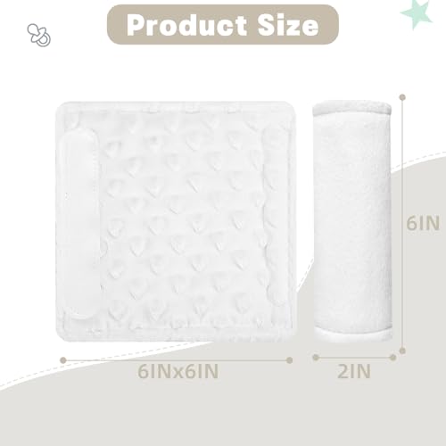Image of GFU Car Seat Strap Pads for Baby, Soft Shoulder Pads for Comfort, Reversible Seatbelt Covers for Kids, Perfect for Baby Car Seat, Stroller, Swing, High Chair, Size: 6.5 x 6.5 inch, White